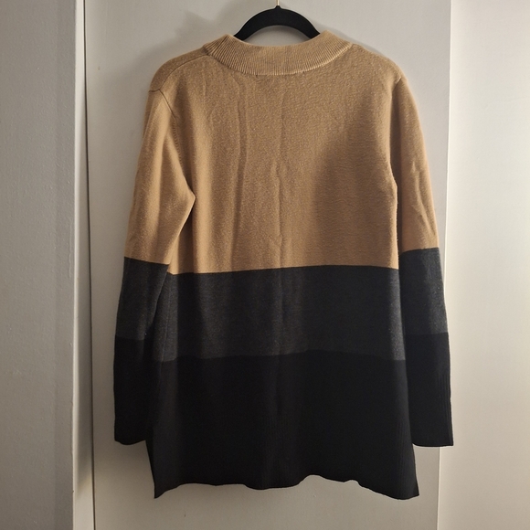 French Connection Women's Tan, Gray, And Black Long Sleeve Sweater - Picture 2 of 7